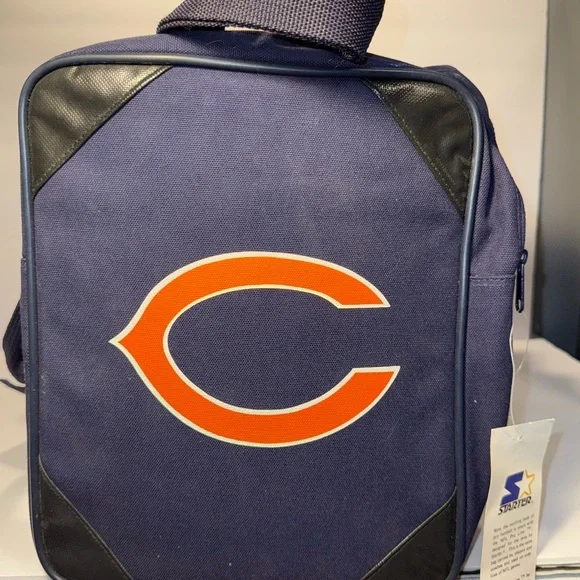 Vintage Chicago Bears Duffle Bag Navy NFL Football Starter 90s Travel Gym Sports - Picture 5 of 11